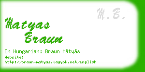 matyas braun business card
