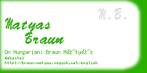 matyas braun business card